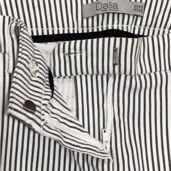 NWT Dalia Modern Fit Striped Pants, Black/Ivory, Stretchy, Size 10 - Picture 6 of 9